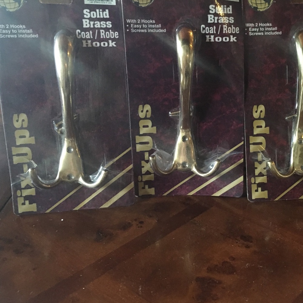 Solid brass coat/robe hooks